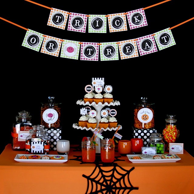 decoração festa temática Halloween mesa doce